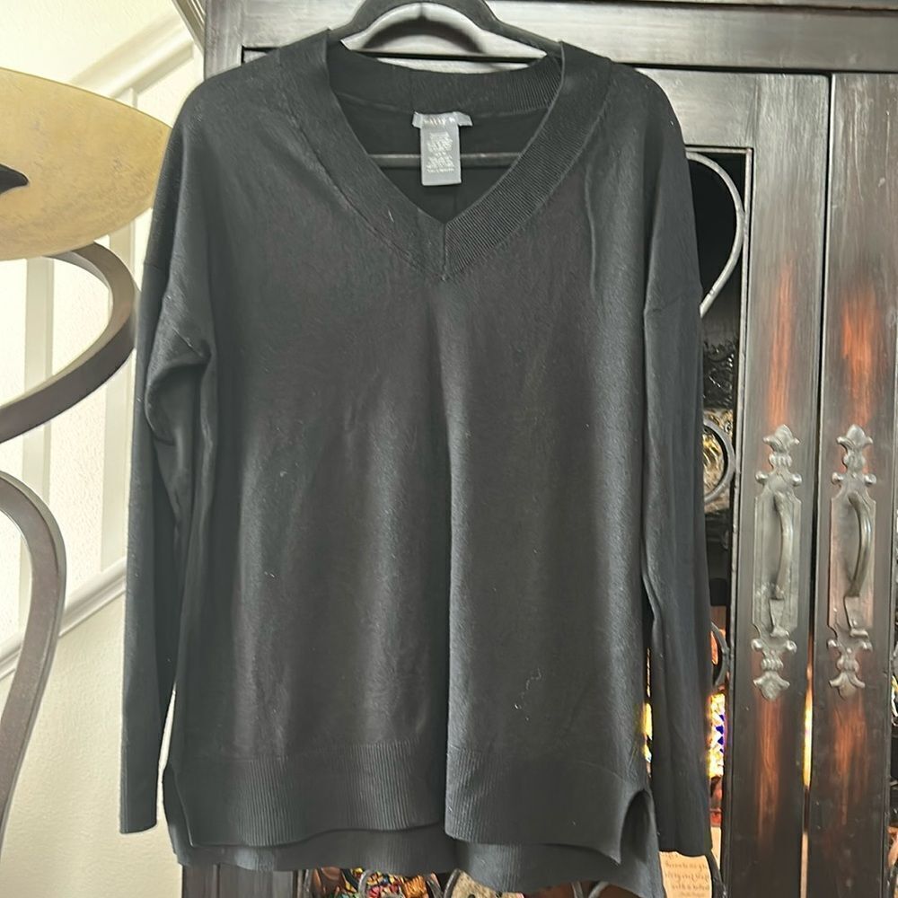 Light weight black sweater - slits on sides